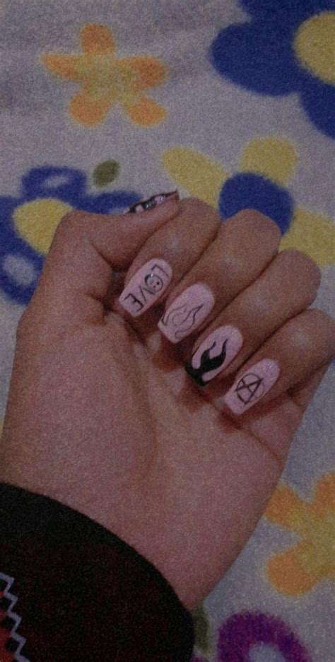 Lil Peep Nails Edgy Nails Short Acrylic Nails Designs Swag Nails