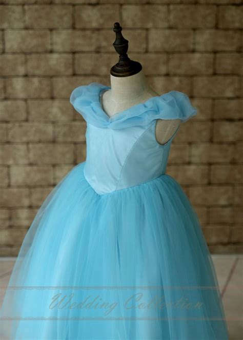Cinderella Disney Princess Dress Blue Birthday Party Dress Toddler