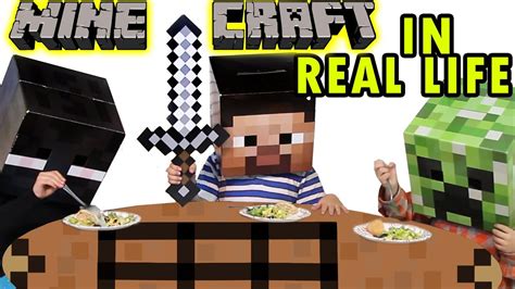 Minecraft In Real Life Dinner With A Creeper Skit