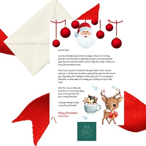Personalised Letter From Santa Printable Etsy