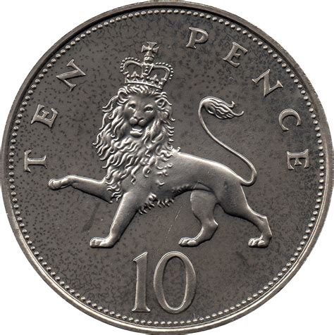 10 Pence - Elizabeth II (3rd portrait; large type, set issue) - United 
