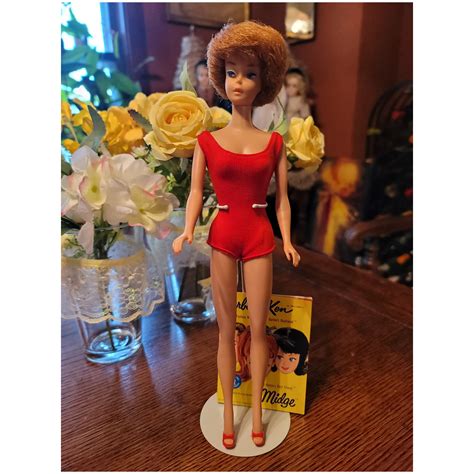 Vintage Titian Bubble Cut Barbie In Original Swimsuit Ruby Lane