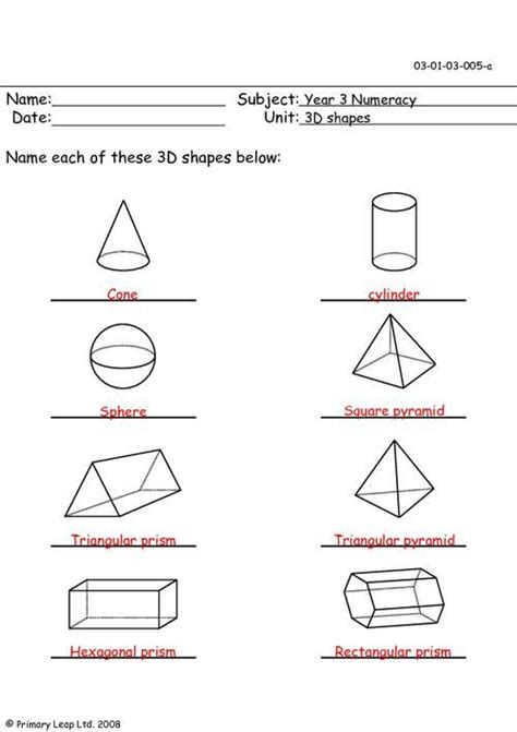 3d Shapes Worksheets 2nd Grade 3d Shapes Worksheets 2