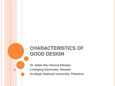 Ppt Characteristics Of Good Design Powerpoint Presentation Id 671986