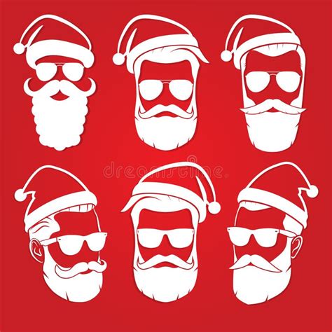 Hipster Santa Claus With Cool Beard And Sunglasses Stock Vector