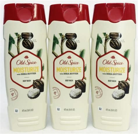 3 Old Spice Moisturize With Shea Butter Body Wash For Men 16 Fl Oz Each