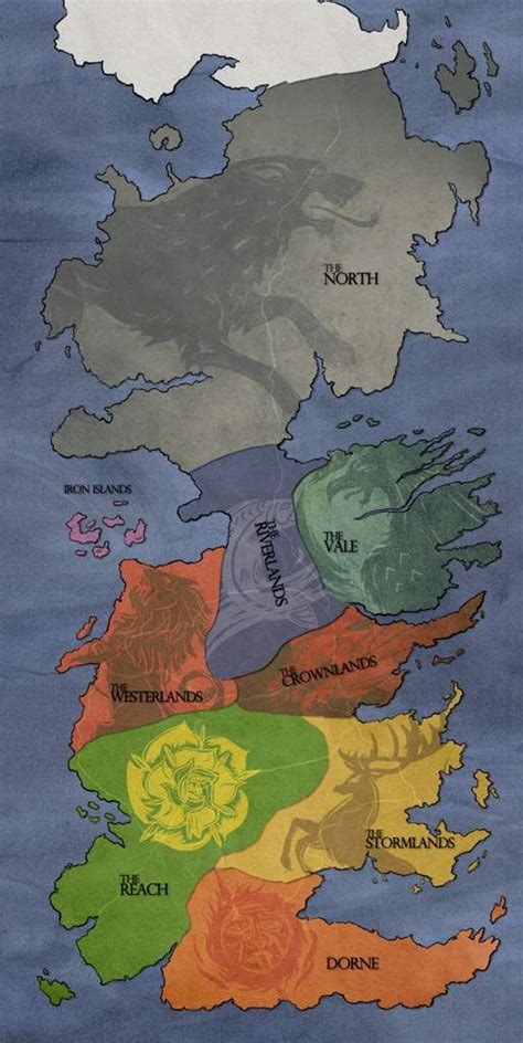 Map Of The Seven Kingdoms In Game Of Thrones World Map