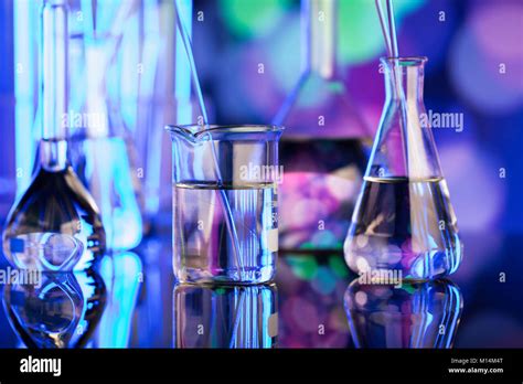 Science Experiment Concept Background Laboratory Beakers Pipette