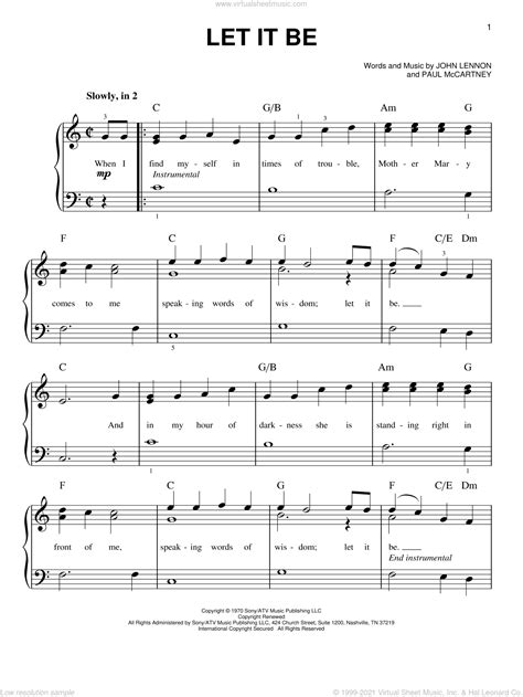 The Beatles Let It Be Piano Pdf Key Legacyeagle