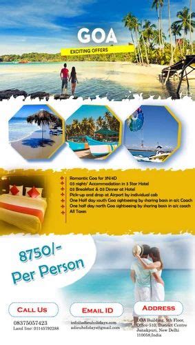 Goa Tour Package 3n 4d At Rs 8750day In New Delhi Id 27182453188