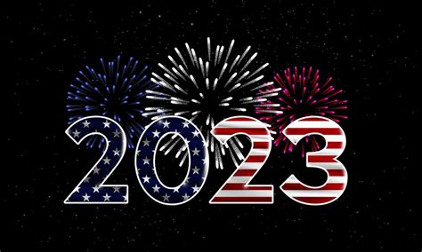 Premium Vector Happy New Year 2023 Usa 2023 New Years Background With