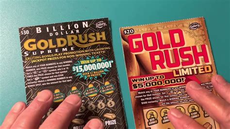 Gold Rush Supreme And Gold Rush Limited Scratch Off Tickets From The
