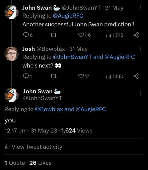 John Swan 🦢 On Twitter Another Successful John Swan Prediction