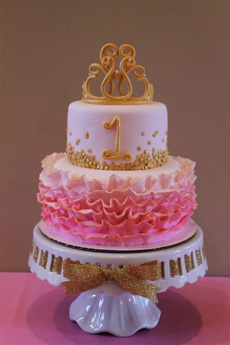 I did double the batter and made two 6 in rounds. 21 Pink and Gold First Birthday Party Ideas - Pretty My Party