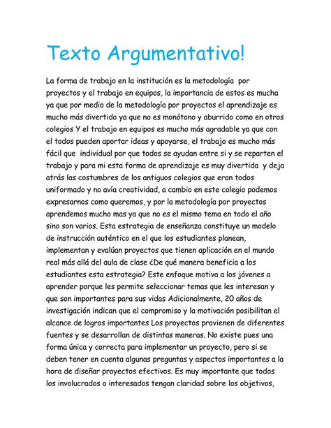 El Texto Argumentativo Texto Argumentativo Textos Y Textos Narrativos