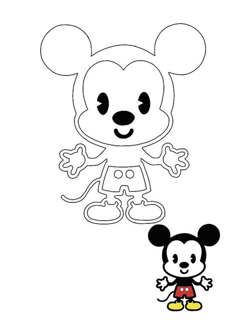Kawaii Disney Mickey Mouse Coloring Page Páginas Para Colorir Da