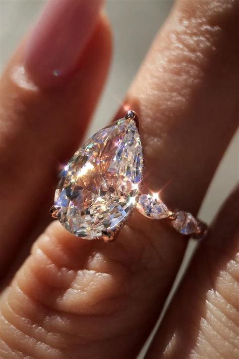 Rose Gold Cushion Cut Engagement Ring 21 Stunning Pear Shaped