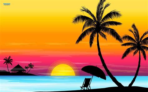 Palm Tree Beach Drawing At Explore Collection Of Images And Photos Finder