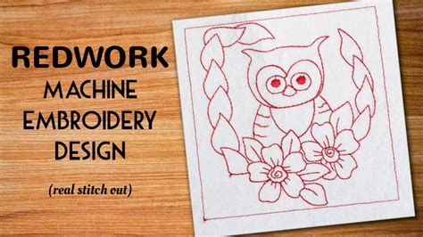 Cute Little Owl Redwork Embroidery Designs Youtube