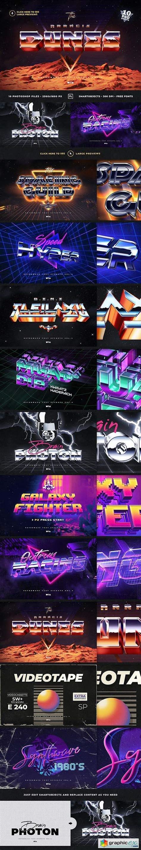 80 S Retro Text Effects Vol4 Synthwave Retrowave Free Download