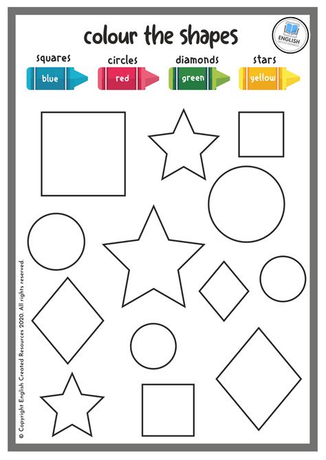 Basic Shapes Worksheets English Created Resources