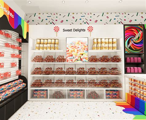 Modern Candy Store Interior 3d Design Custom Creative Furniture