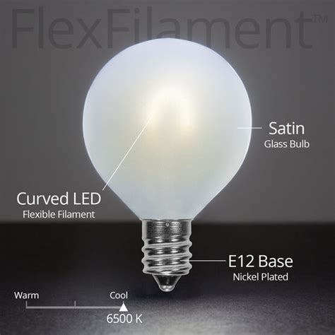 G50 Flexfilament Tm Vintage Led Light Bulb Cool White Satin Glass