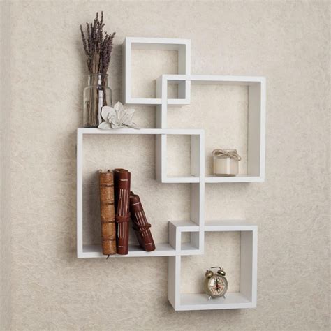 Salonmore Decorative White Floating Wall Mounted Shelves Shelf Display