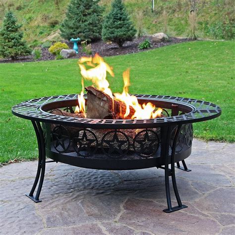 Ultimate Patio 40 Inch Steel Star Wood Burning Fire Pit Black Bbqguys