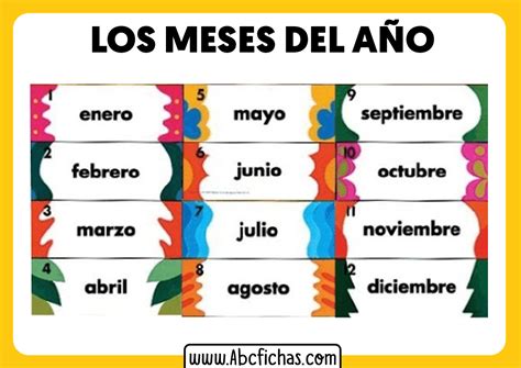 Poster Meses Del Año Ficha Abc Fichas
