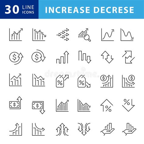 Increase And Decrease Related Icons Stock Vector Illustration Of