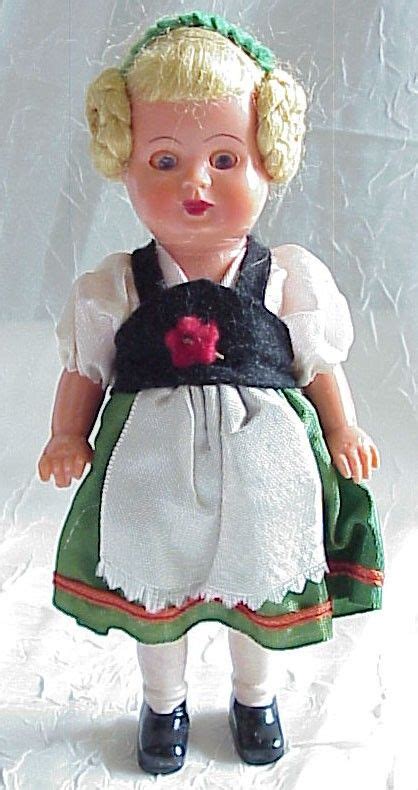 Vintage German Doll Hard Plastic German Dolls German Costume Dolls
