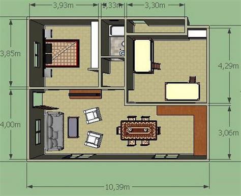 Plano De Casa Sencilla De 8 X 10 M Planos De Casas Modernas