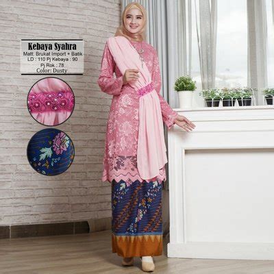 Atasan combat + rok prisket ukuran : hijab milenial: Kebaya Muslim Dusty Pink