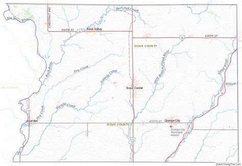 Topographic Map Of Sioux County Iowa Sioux Topographic Map County Chart