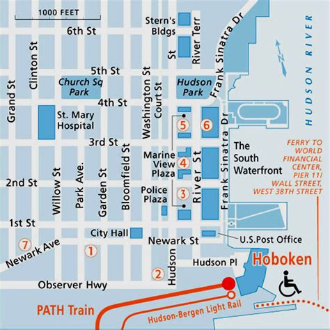 City Of New York New York Map Hoboken City Map