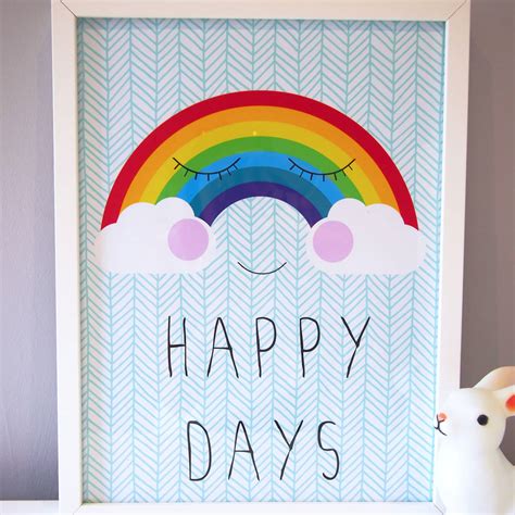 Rainbow Nursery Print By Happy Paper