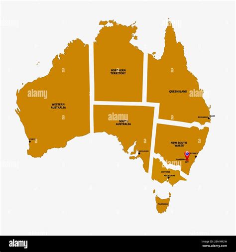 Map Of Australia Australian Infographic Bright Map Regions Of