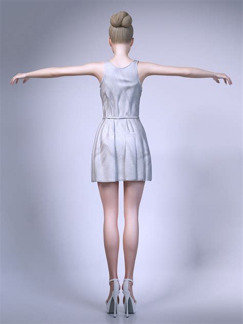 Girl Wearing Summer Dresses 3d Model Max Obj Fbx Mtl