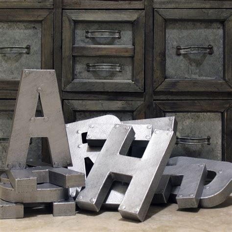 8 Or 12 Industrial Zinc Faux Metal Letters And Numbers With Images