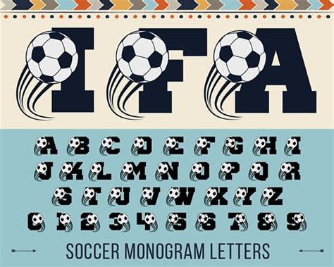 Soccer Font Svg Soccer Monogram Font Svg Soccer Alphabet Monogram