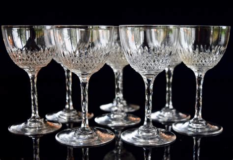 8 Crystal Port Glasses Stourbridge 1900 499448 Uk