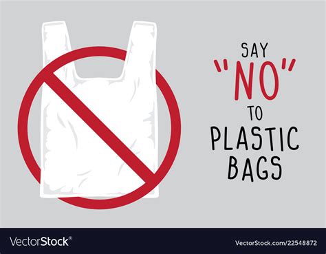 Sign Say No To Plastic Bags Royalty Free Vector Image