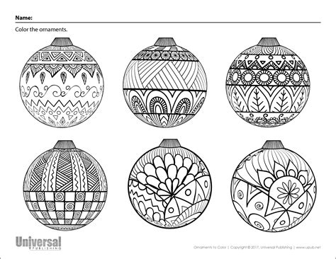 Coloring Pages Christmas Ornaments Printable