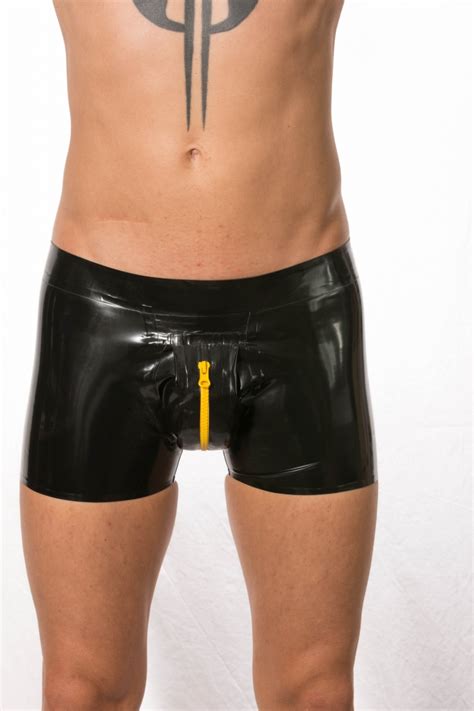 Front Zip Latex Shorts Affordable Latex