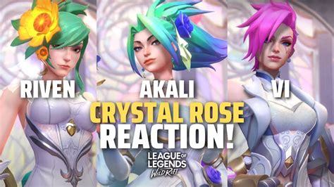 Crystal Rose Akali Vi And Riven Spotlight Reaction League Of Legends