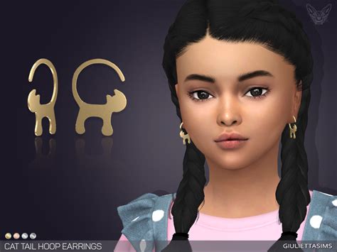 The Sims Resource Cat Tail Hoop Earrings For Kids