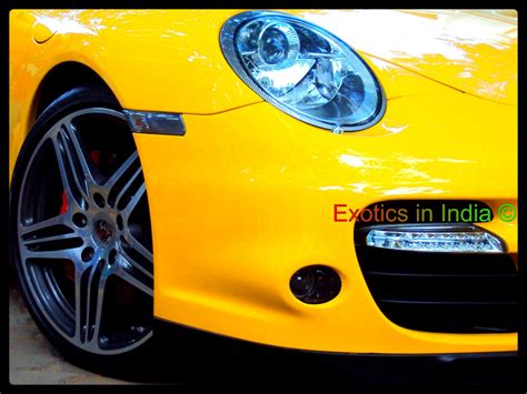 Exotics In India Photos Yellow Porsche 911 Turbo Coupe