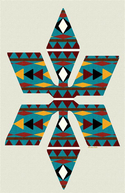 Navajo Teal Pattern Art Mixed Media By Christina Rollo Fine Art America