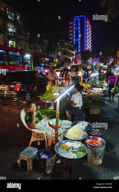 Street Market In Yangon Myanmar Stock Photo Alamy